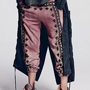 Embroidered FP One Pink Jogger Pants Size XS